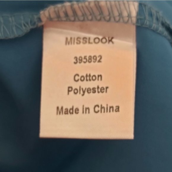 MISSLOOK | Women's Embroidered V-Neck Top Blue Size 4XL - Picture 7 of 8